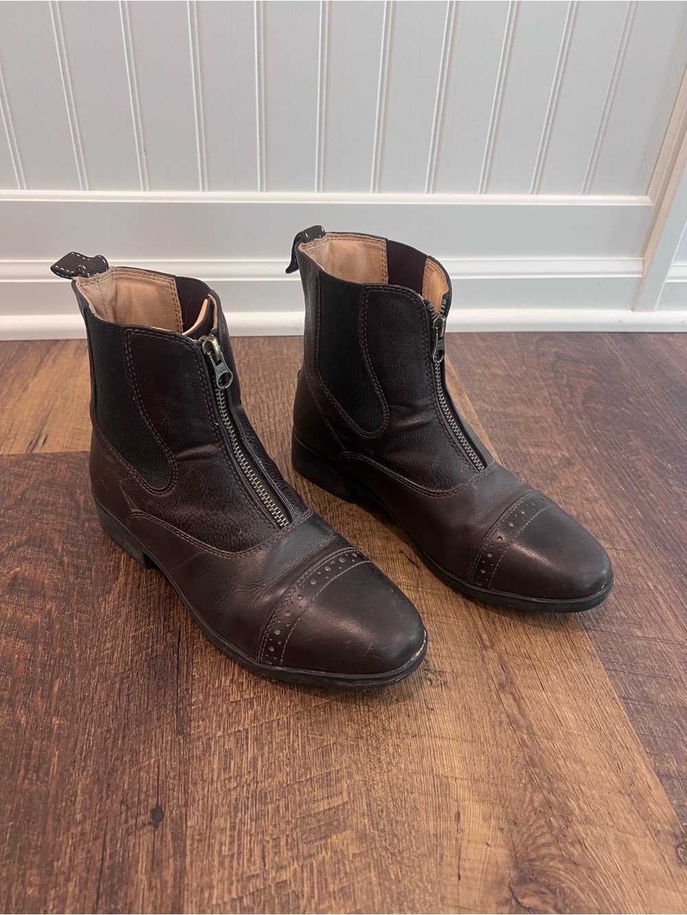 Brown Leather Youth Riding Boots